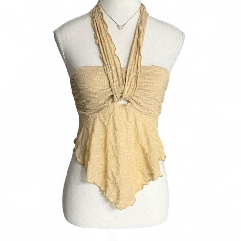 Ruby Sees Halter Boho Fairy Y2K Tropical Summer Top size M (6) NWT CottageCore
